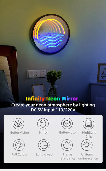Wall Mounted Neon Sign Lighting  Mirror